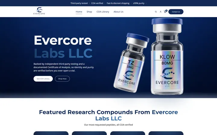 Evercore Labs website homepage
