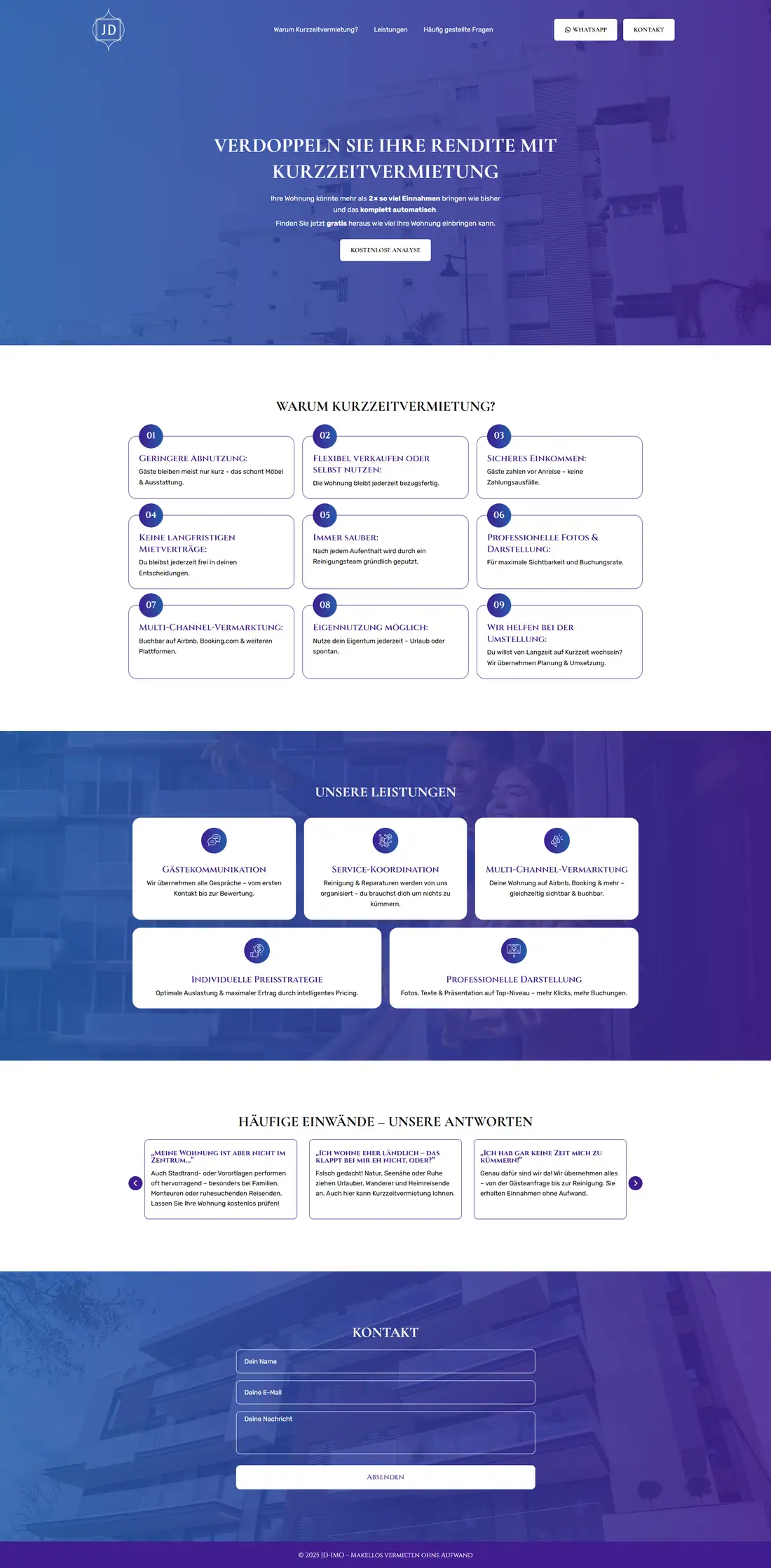 Full homepage of the JD IMO website