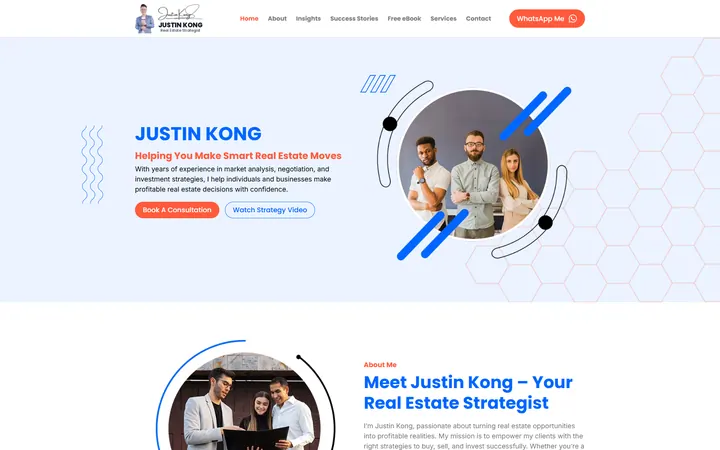Justin Kong website homepage