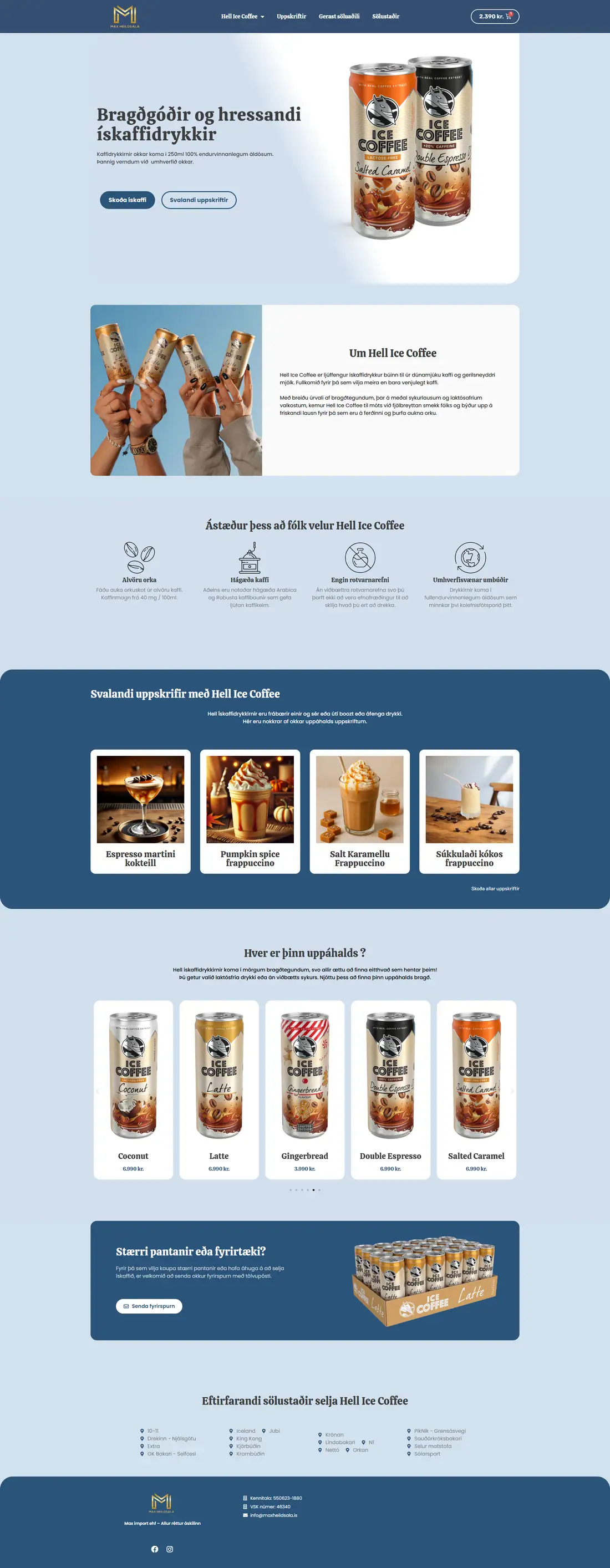 Full homepage of the Max Heildsala website