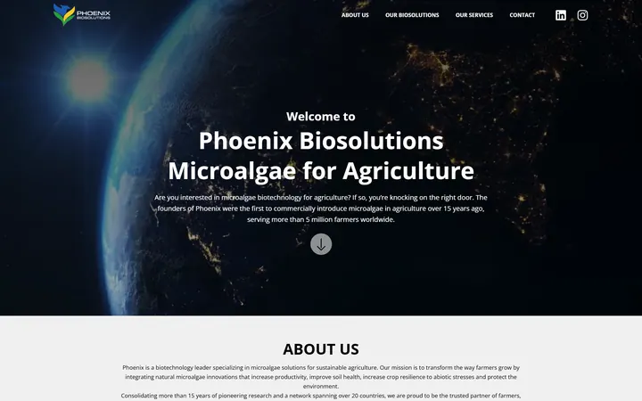 Phoenix Biosolutions website homepage