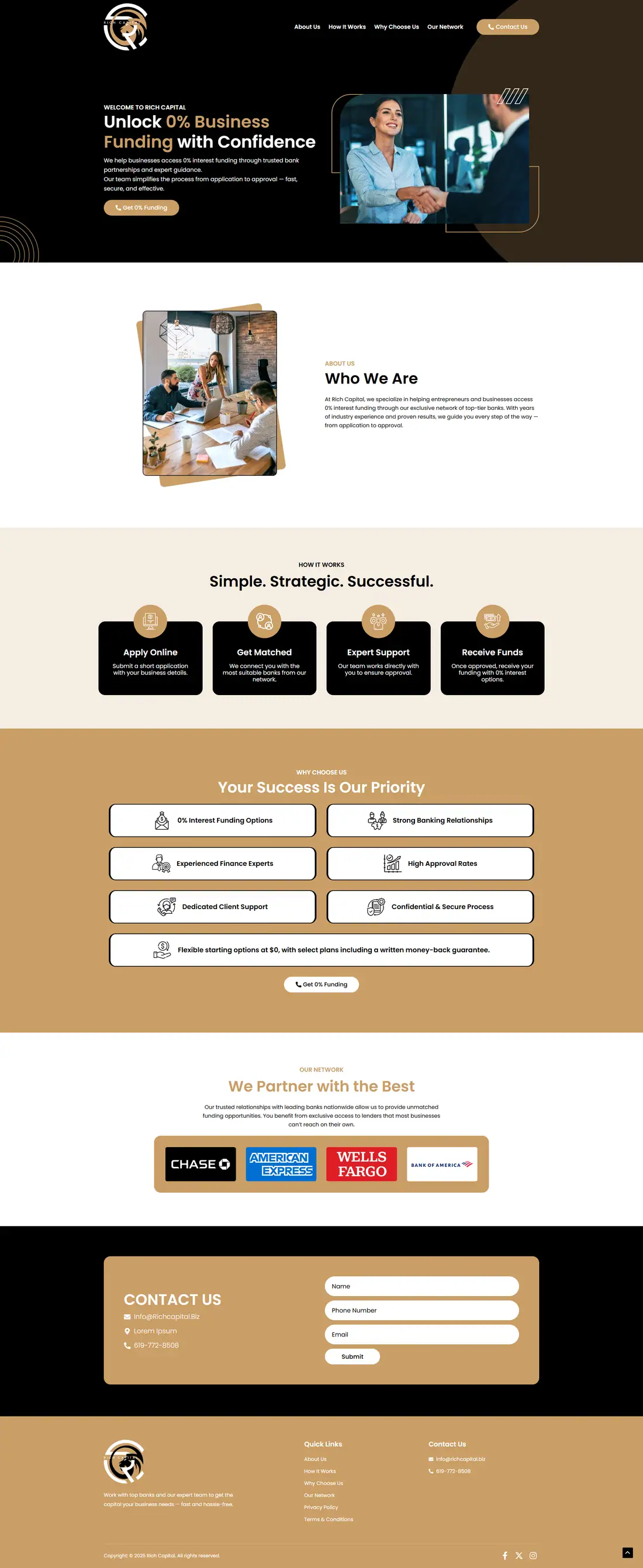 Full homepage of the Rich Capital website