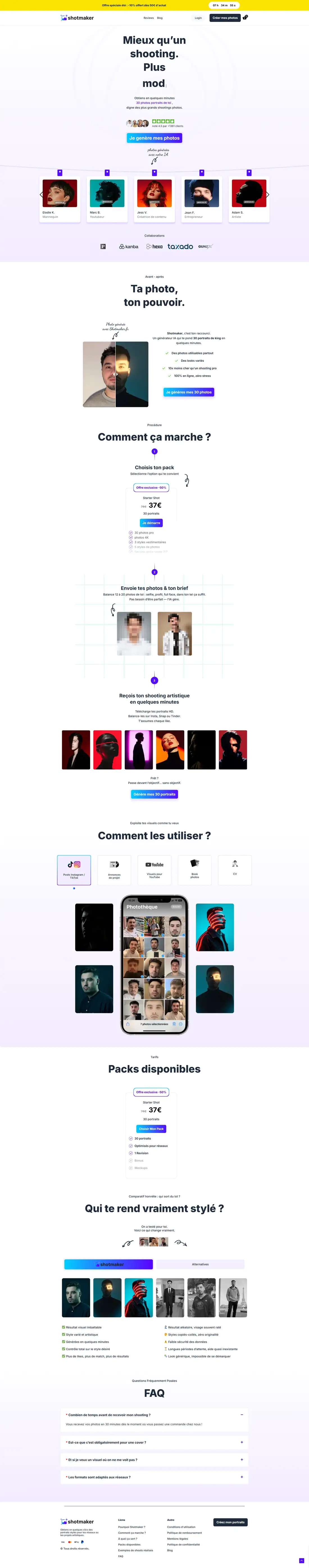 Another page of the Shotmaker website