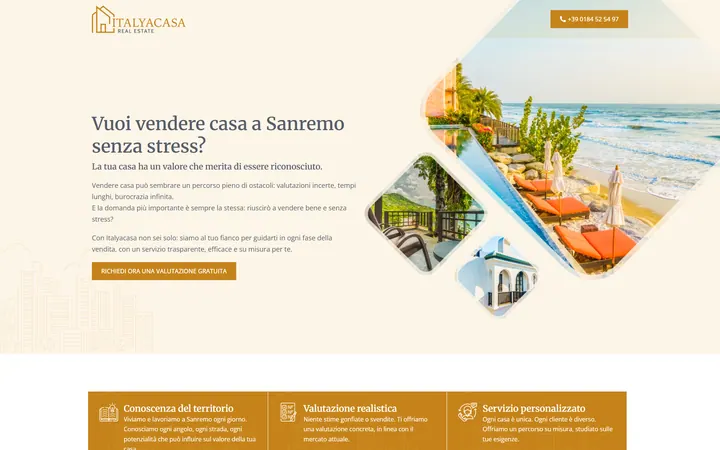 Talyacasa Real Estate website homepage