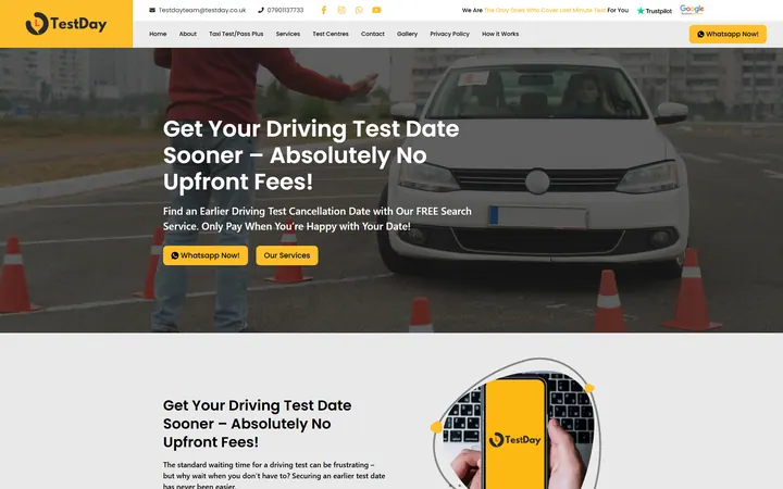 TestDay website homepage