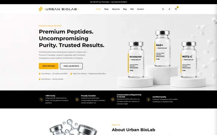 Urban BioLab website homepage